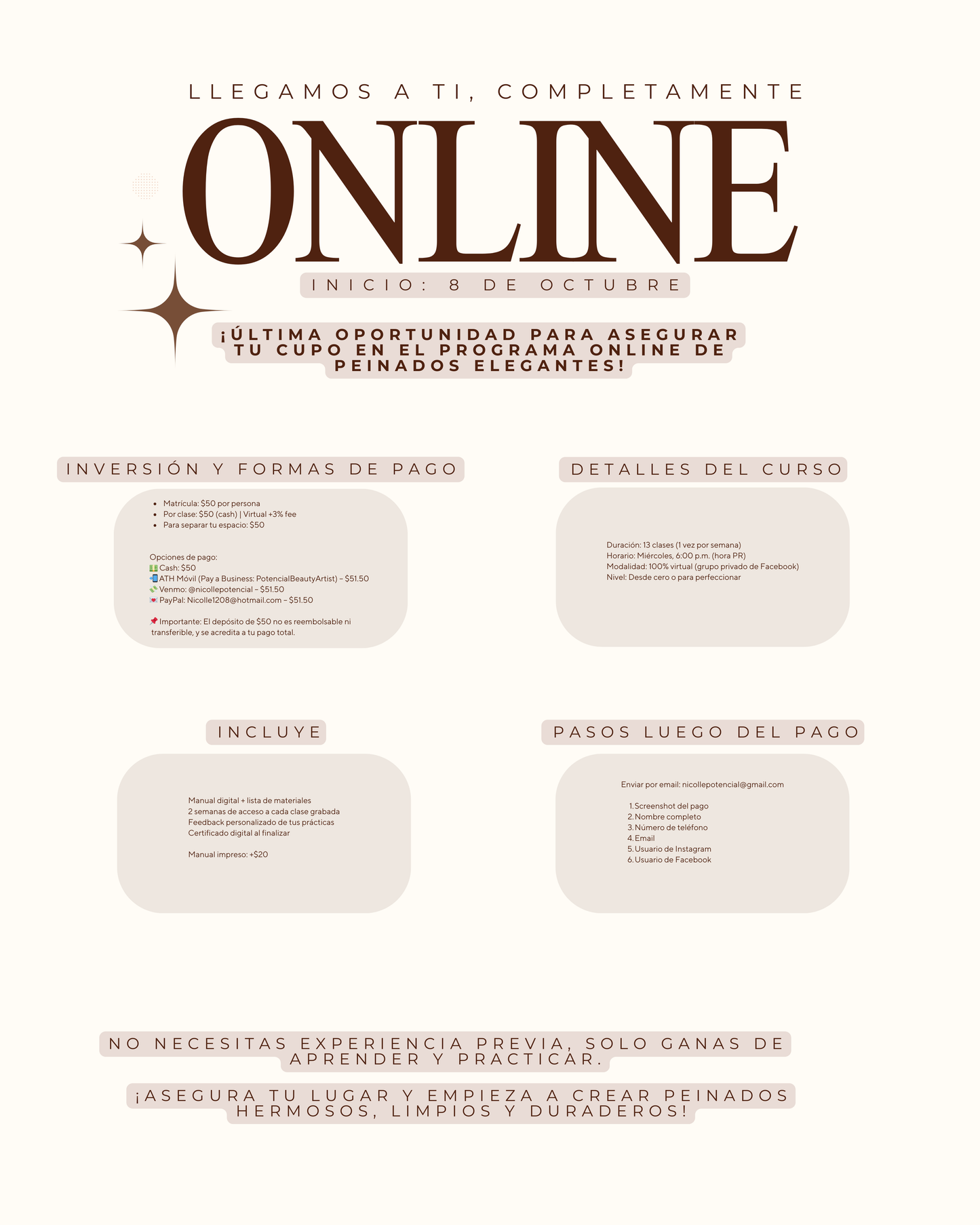 Programa Online de Peinados Elegantes – Matrícula